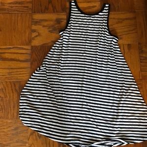Old Navy L black and white striped swing dress